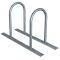 Bicycle rack - row arrangement | lean-on hoop as round hoops  48 mm | hot-dip galvanized | for 2 bicycles